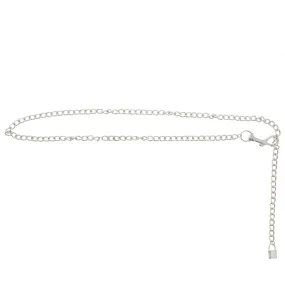 105cm Silver Chain Belt with Padlock