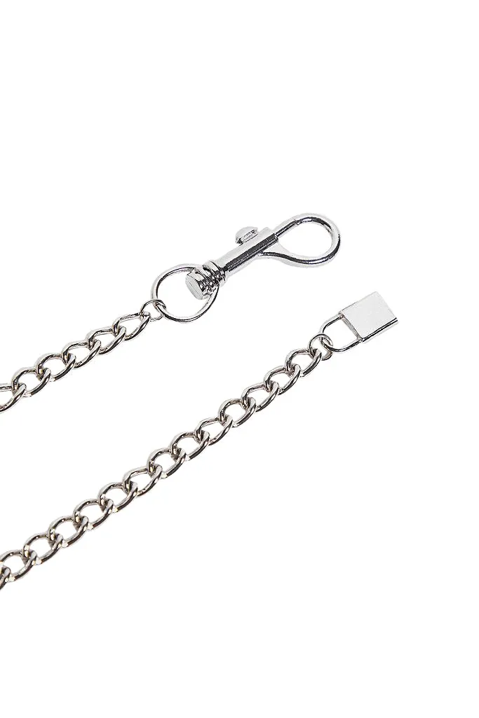 105cm Silver Chain Belt with Padlock