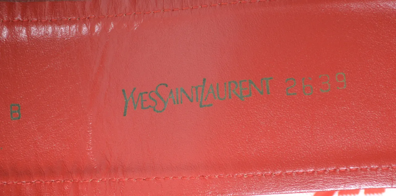 1970's Red YSL Yves Saint Laurent Rive Gauche Vintage Belt Russian Style