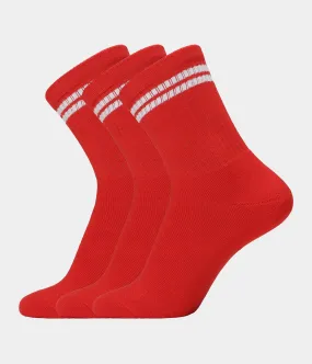 3 pack red bamboo crew socks