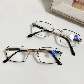 Anti-Blue Light Reading Glasses Metal High Definition Frame Eye Protection Ultra Light Office Eyeglasses Eyewear For Men Women