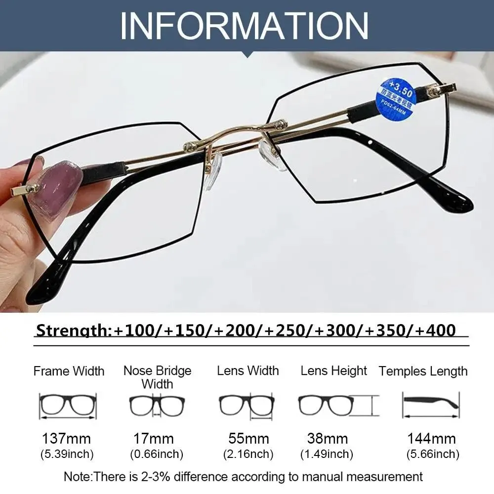 Anti-Blue Light Reading Glasses Metal High Definition Frame Eye Protection Ultra Light Office Eyeglasses Eyewear For Men Women