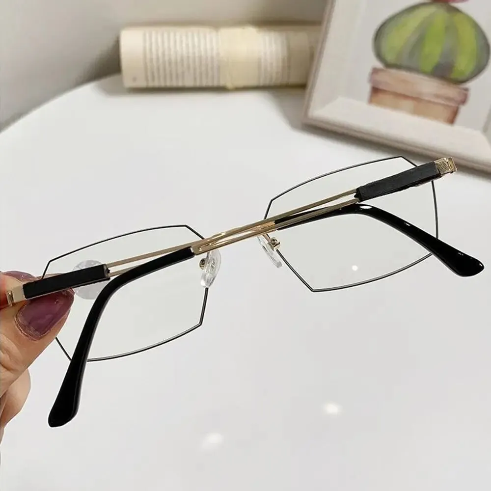 Anti-Blue Light Reading Glasses Metal High Definition Frame Eye Protection Ultra Light Office Eyeglasses Eyewear For Men Women