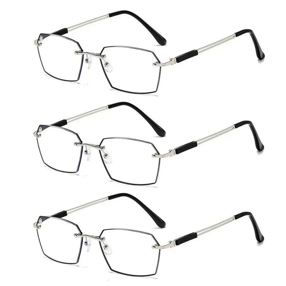 Anti-Blue Light Reading Glasses Metal High Definition Frame Eye Protection Ultra Light Office Eyeglasses Eyewear For Men Women