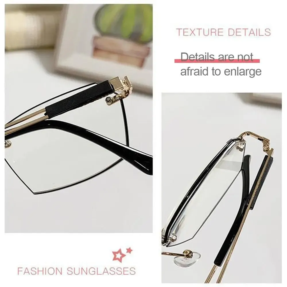 Anti-Blue Light Reading Glasses Metal High Definition Frame Eye Protection Ultra Light Office Eyeglasses Eyewear For Men Women