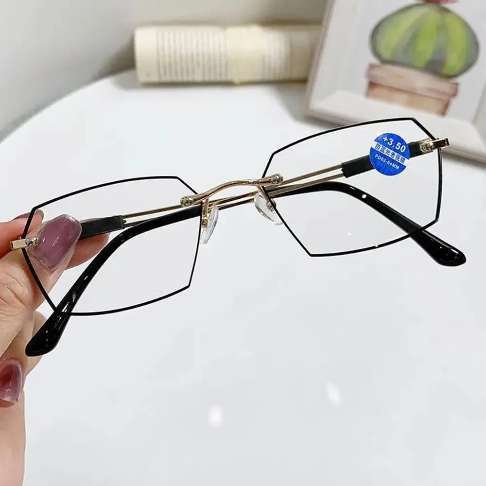 Anti-Blue Light Reading Glasses Metal High Definition Frame Eye Protection Ultra Light Office Eyeglasses Eyewear For Men Women