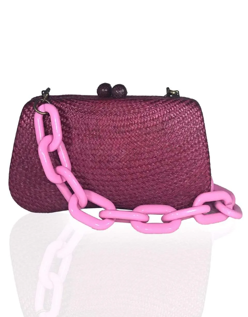 Bella Bun Clutch With Pink Strap