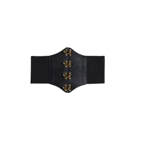 Black Elastic Steampunk Corset Belt