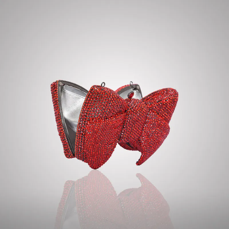 Bold Red Bow Swarovski Crystal Clutch | 0C942-E