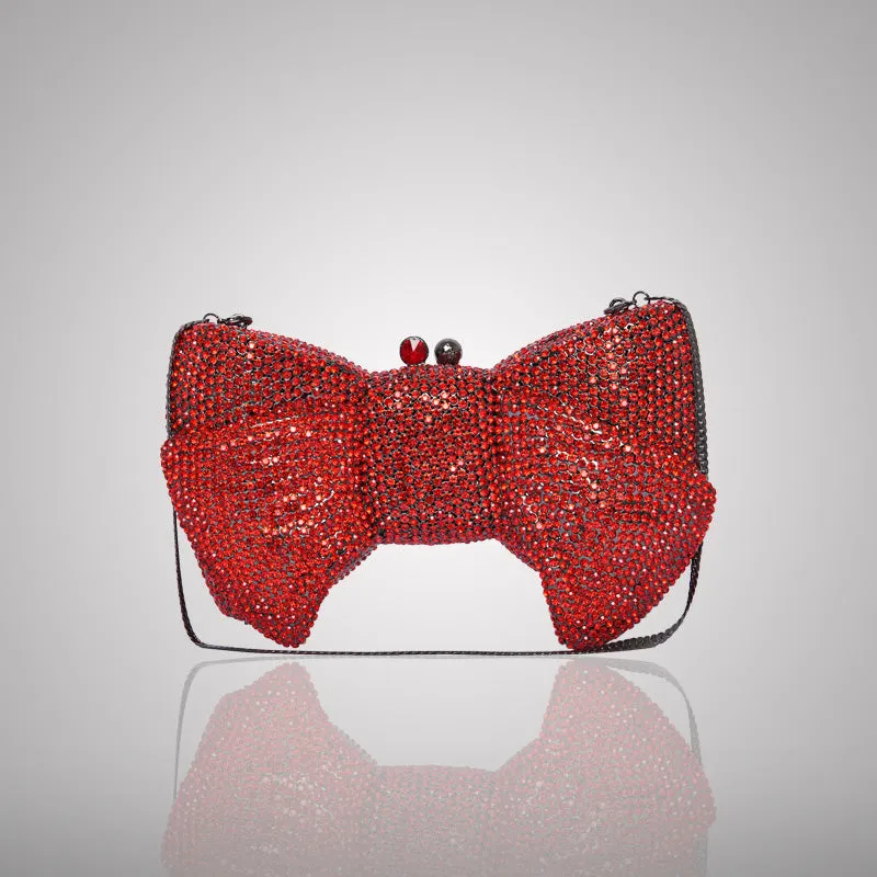 Bold Red Bow Swarovski Crystal Clutch | 0C942-E