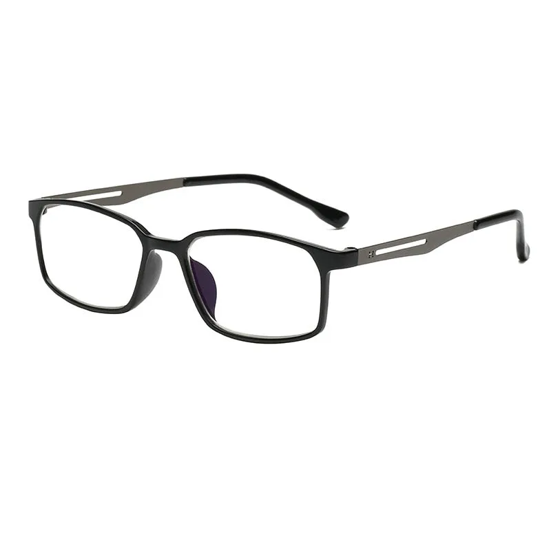 Brightzone Men's Full Rim Square Alloy Presbyopic Reading Glasses 1605