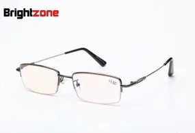 Brightzone Unisex Semi Rim Square Alloy Reading Glasses 6335