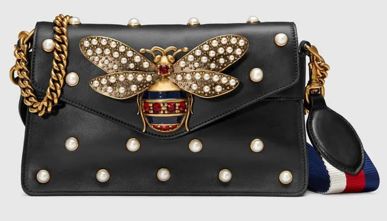 'Broadway' Leather Mini Clutch Bag, Black