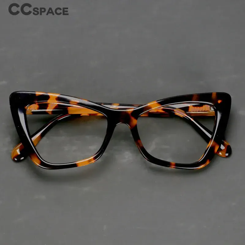 CCspace Women's Full RIm Cat Eye Acetate Hyperopic Reading Glasses R56955