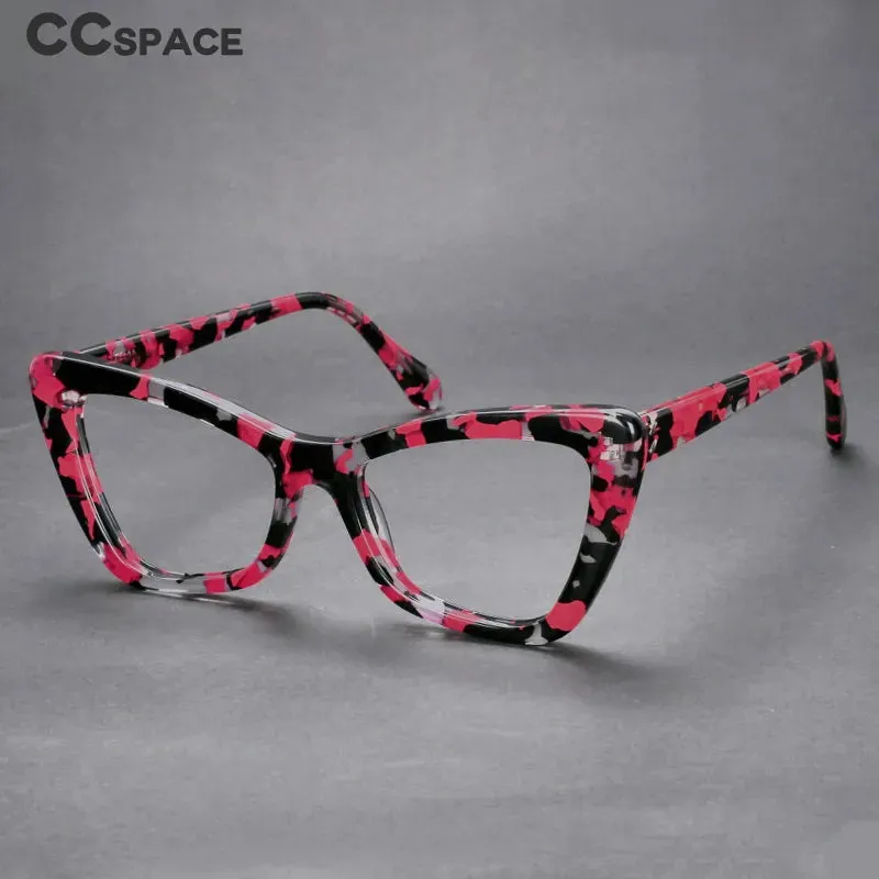 CCspace Women's Full RIm Cat Eye Acetate Hyperopic Reading Glasses R56955