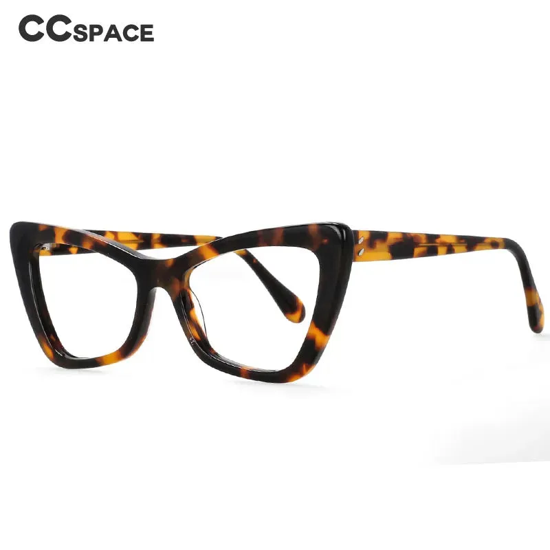 CCspace Women's Full RIm Cat Eye Acetate Hyperopic Reading Glasses R56955