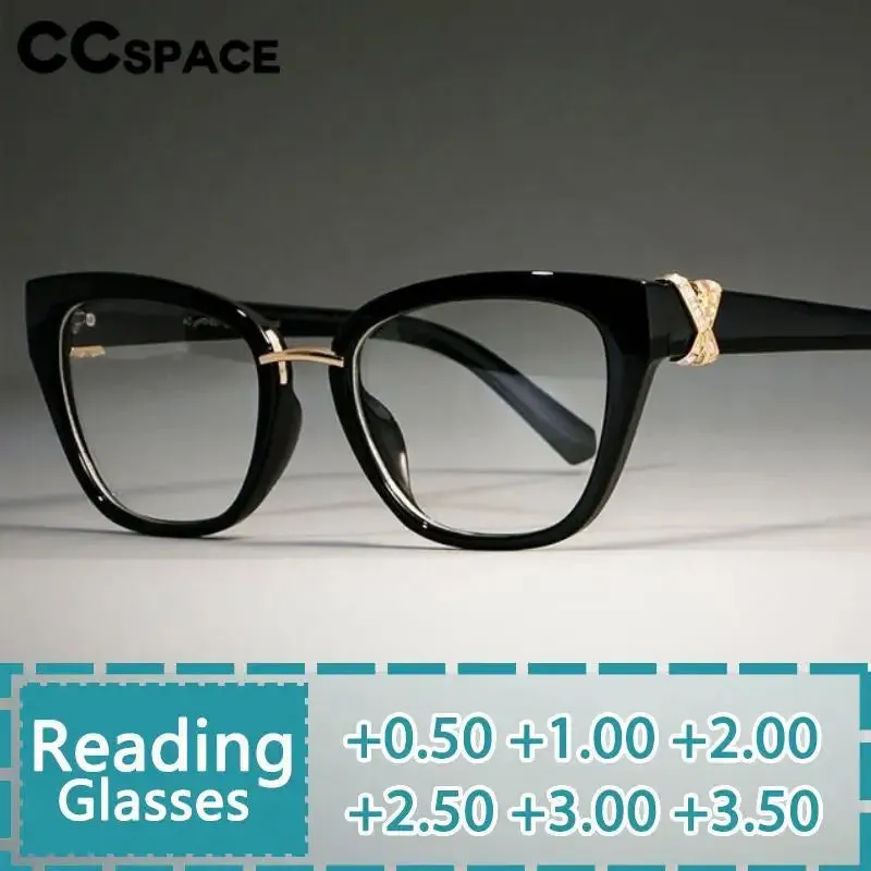 CCspace Women's Full Rim Cat Eye Polycarbonate Reading Glasses R45605