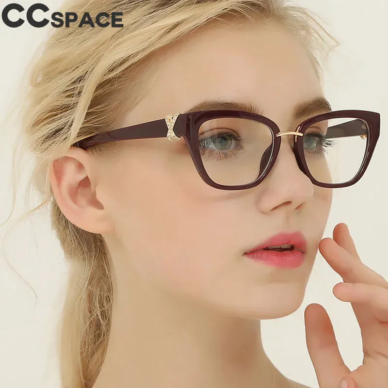 CCspace Women's Full Rim Cat Eye Polycarbonate Reading Glasses R45605