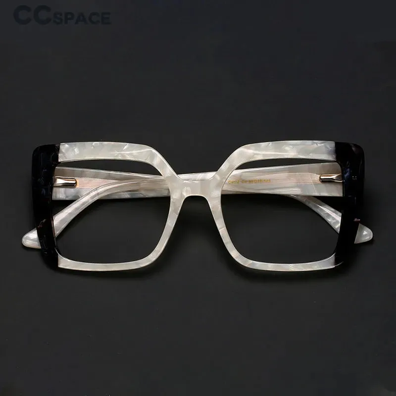 CCspace Women's Full Rim Square Acetate Hyperopic Reading Glasses R56956