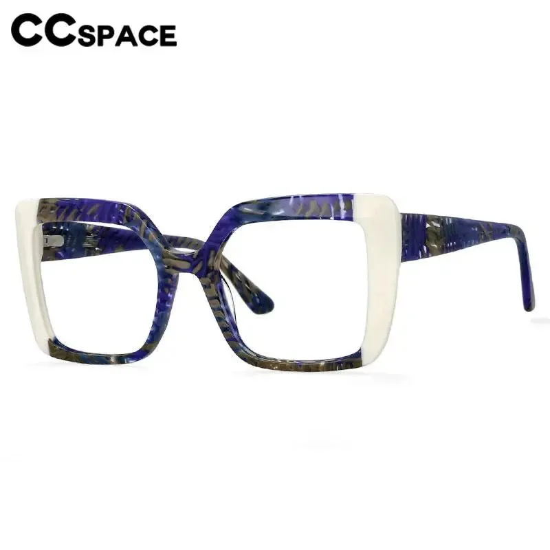 CCspace Women's Full Rim Square Acetate Hyperopic Reading Glasses R56956