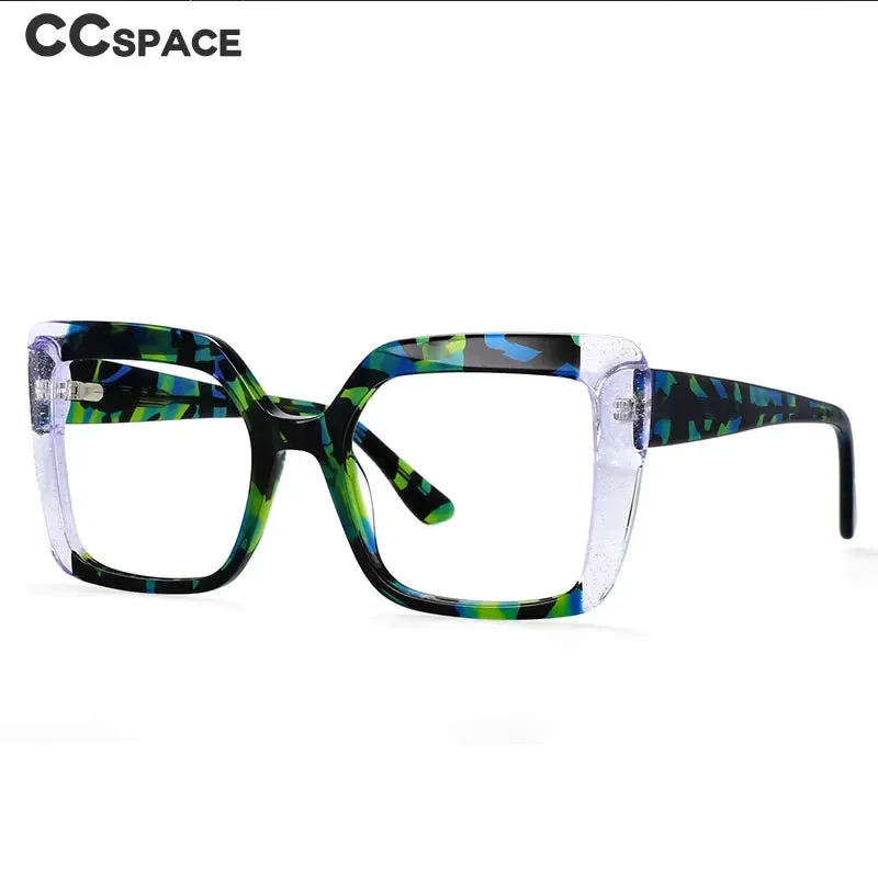 CCspace Women's Full Rim Square Acetate Hyperopic Reading Glasses R56956