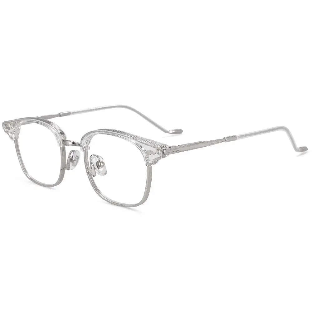 CCspace Women's Full Rim Square Alloy Acetate Reading Glasses R49425