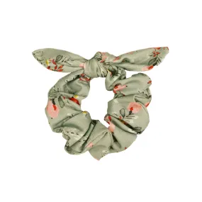 Cíes Green Floral Hair Scrunchie