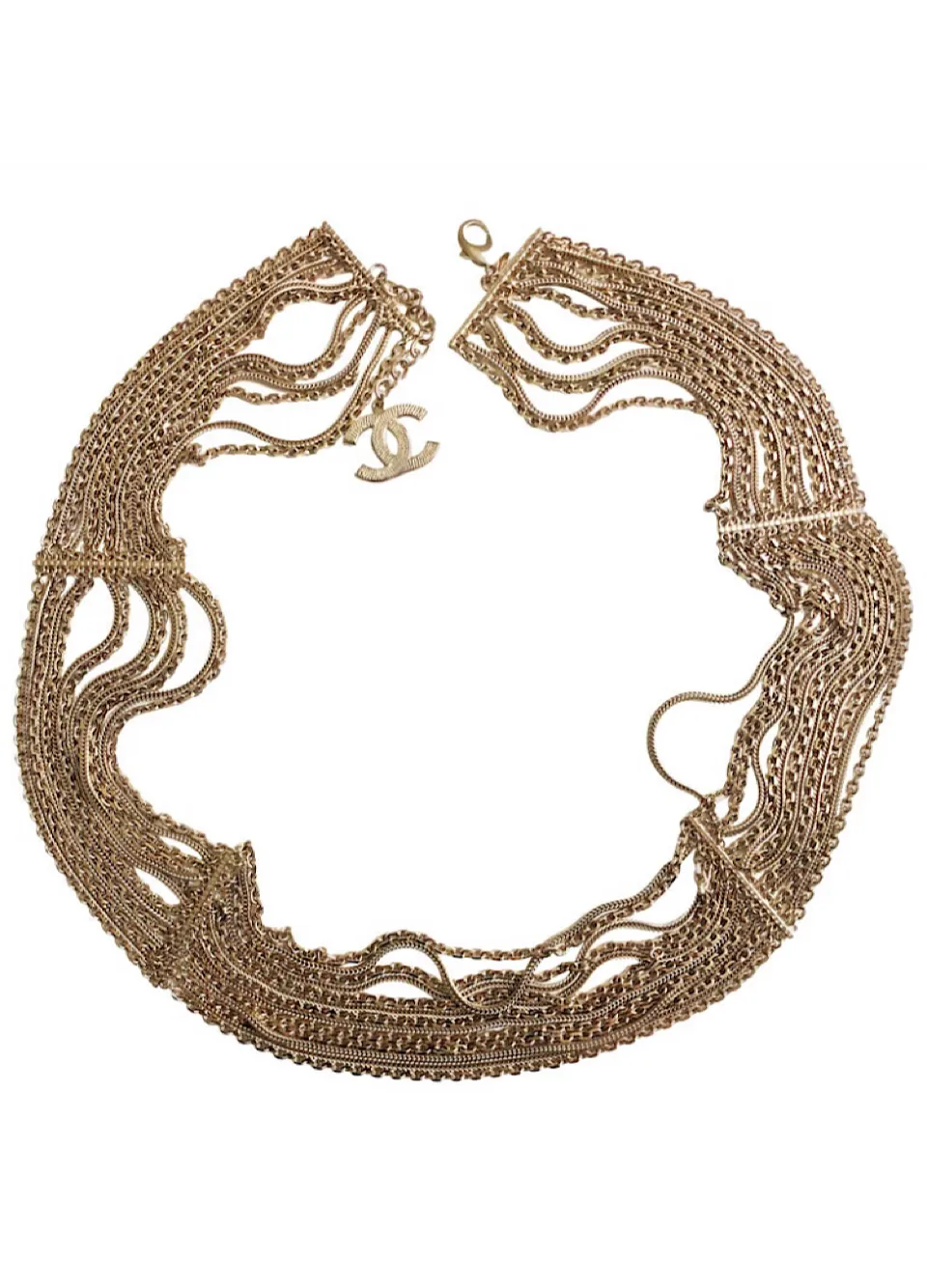 Chanel 07P 2007 Spring Gold Multi Strand Chain Belt Necklace