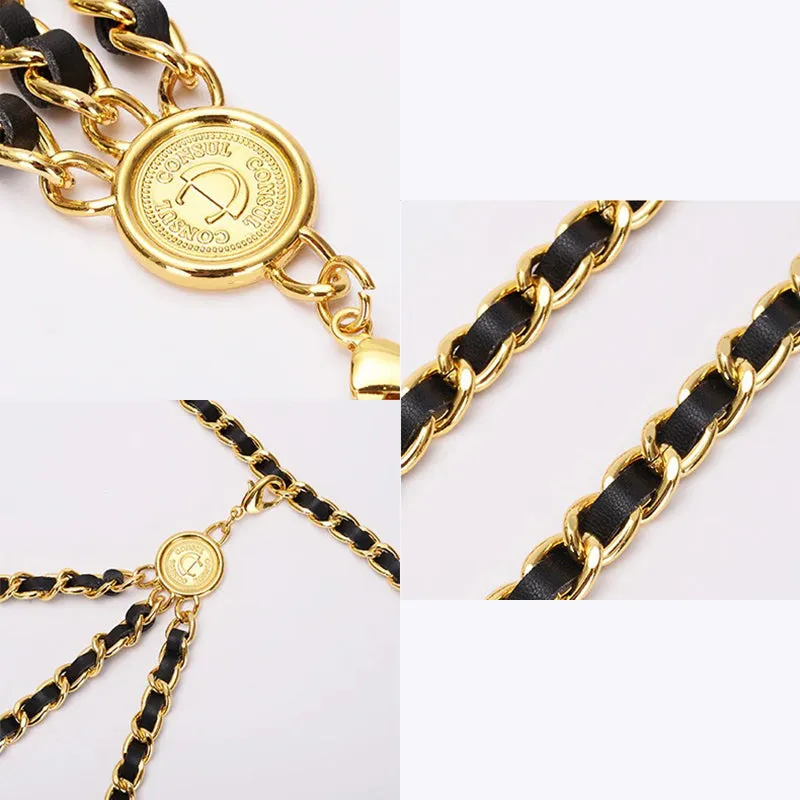 Classic Fashion Metal Tassel Waist Chain Belts