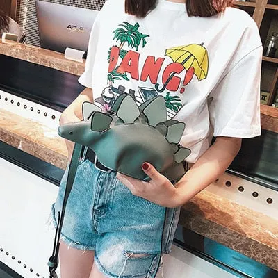 Creative Chameleon Cartoon Handbags Flap 3D Funny Dinosaur Animal Messenger Bag Panelled Shoulder Crossbody Bags Girl Gift