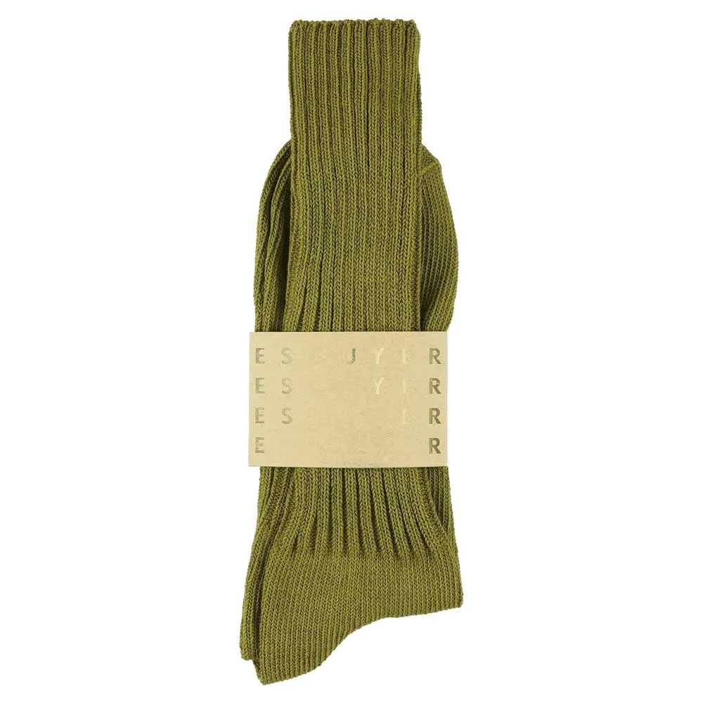 Crew Socks - Ecru Olive