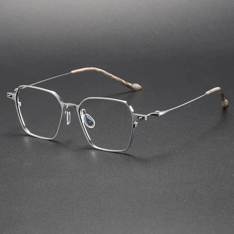 Cubojue Mens Full Rim Square Titanium Reading Glasses 71697