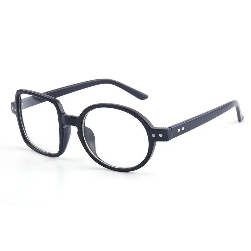 Cubojue Unisex Full Rim Odd Square/Round Tr 90 Titanium Myopic Reading Glasses