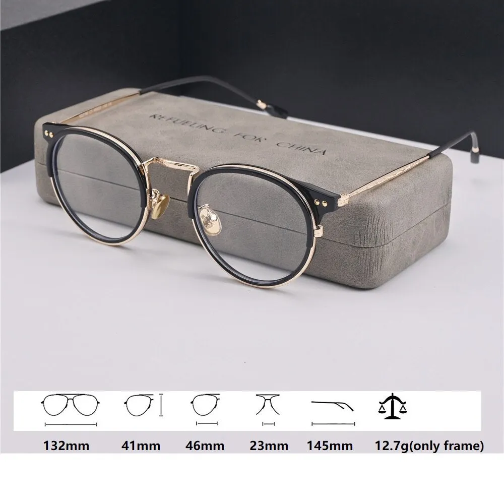 Cubojue Unisex Full Rim Oval Acetate Titanium Myopic Reading Glasses 22480m