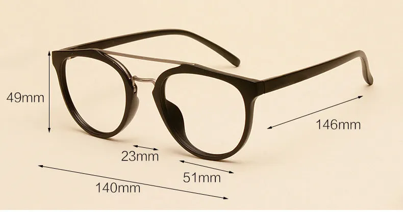 Cubojue Unisex Full Rim Round Tr 90 Titanium Double Bridge Reading Glasses 5541