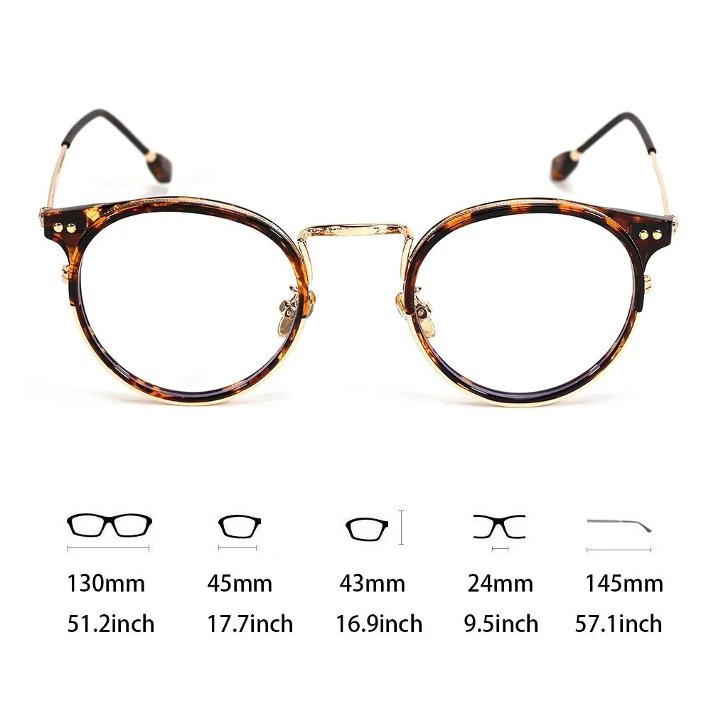 Cubojue Unisex Full Rim Small Round Acetate Alloy Presbyopic Reading Glasses 6809p