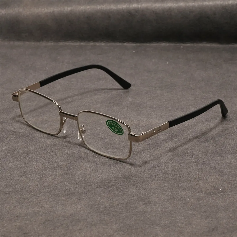 Cubojue Unisex Full Rim Square Alloy Presbyopic Reading Glasses  543520