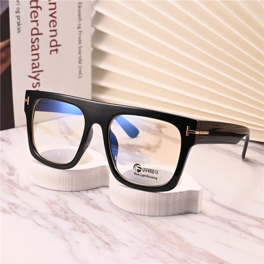 Cubojue Unisex Full Rim Square Tr 90 Titanium Brow Line Reading Glasses