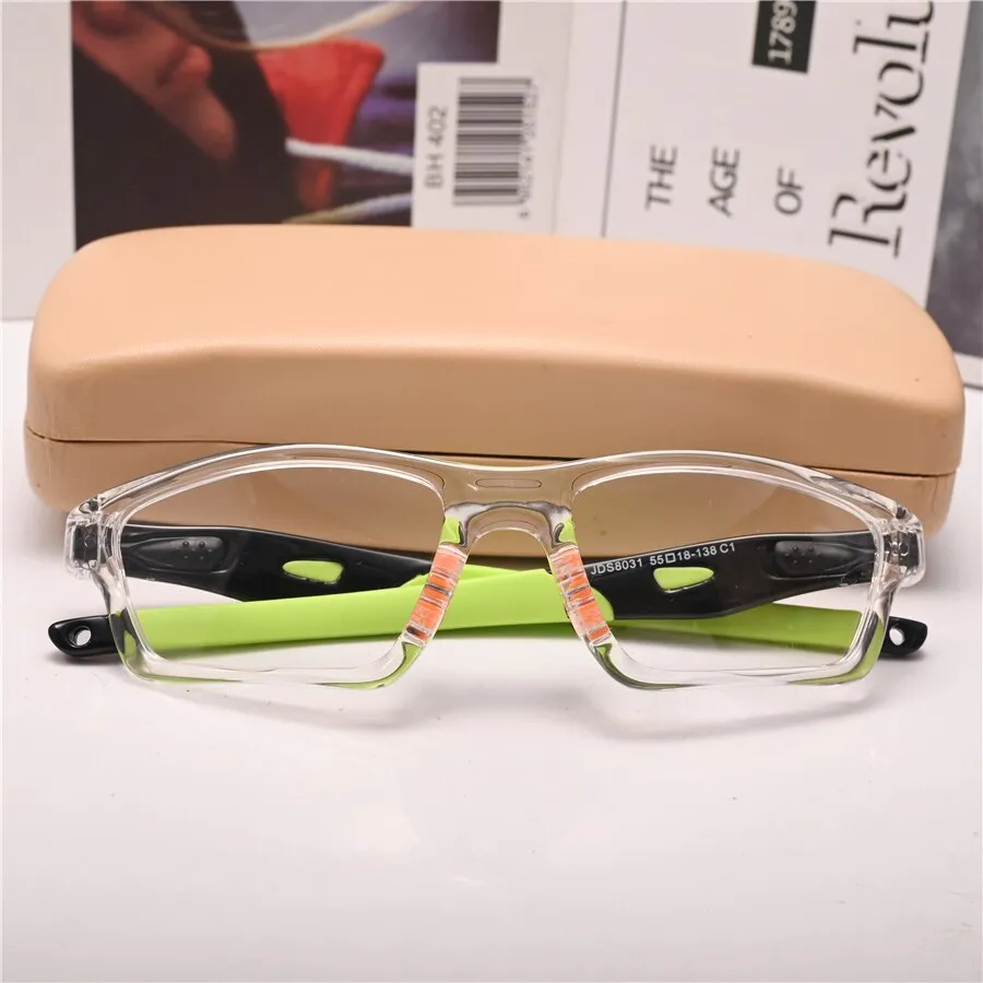 Cubojue Unisex Full Rim Square Tr 90 Titanium Sport Frame Reading Glasses