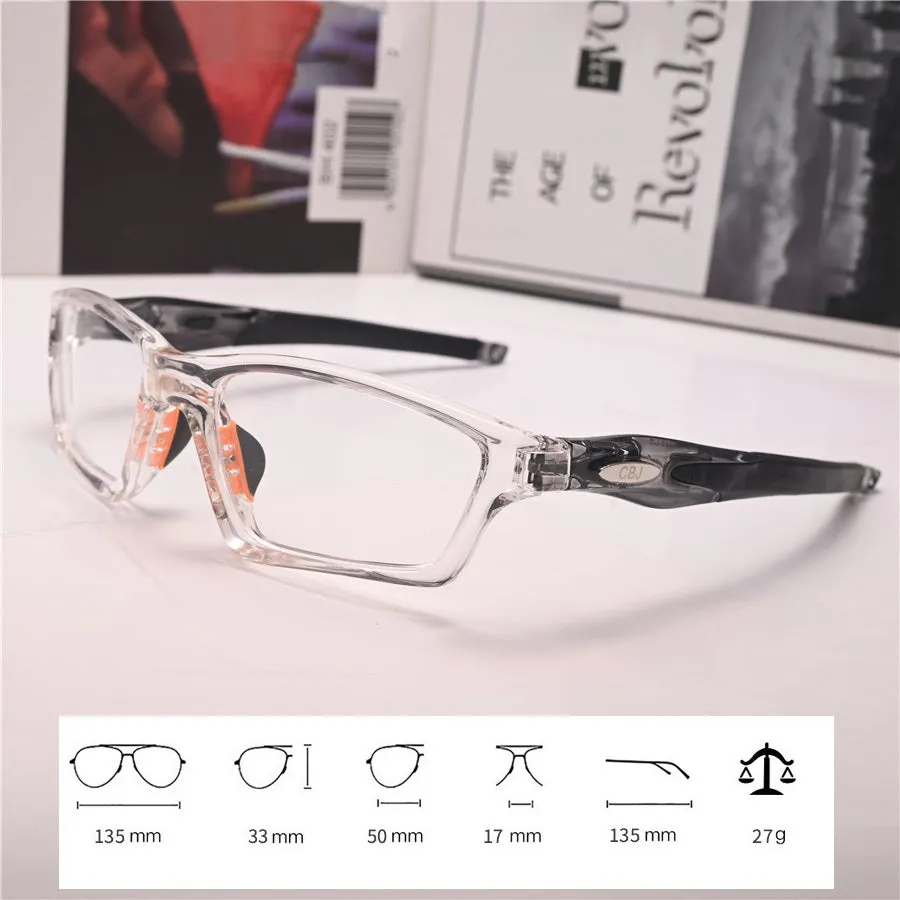 Cubojue Unisex Full Rim Square Tr 90 Titanium Sport Frame Reading Glasses