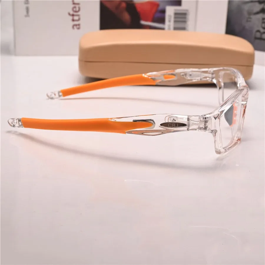 Cubojue Unisex Full Rim Square Tr 90 Titanium Sport Frame Reading Glasses