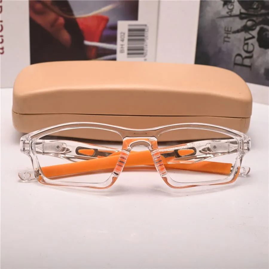 Cubojue Unisex Full Rim Square Tr 90 Titanium Sport Frame Reading Glasses