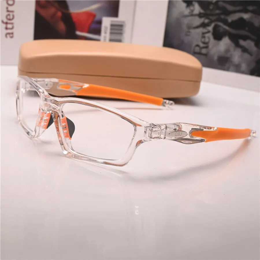 Cubojue Unisex Full Rim Square Tr 90 Titanium Sport Frame Reading Glasses