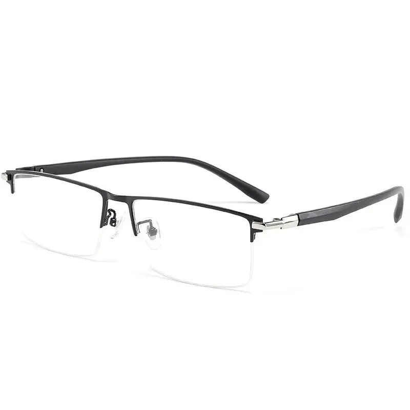 Cubojue Unisex Semi Rim Large Square Alloy Plus Reading Glasses 3016