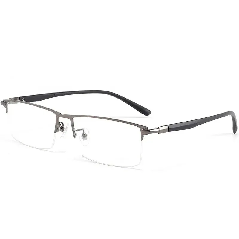 Cubojue Unisex Semi Rim Large Square Alloy Plus Reading Glasses 3016