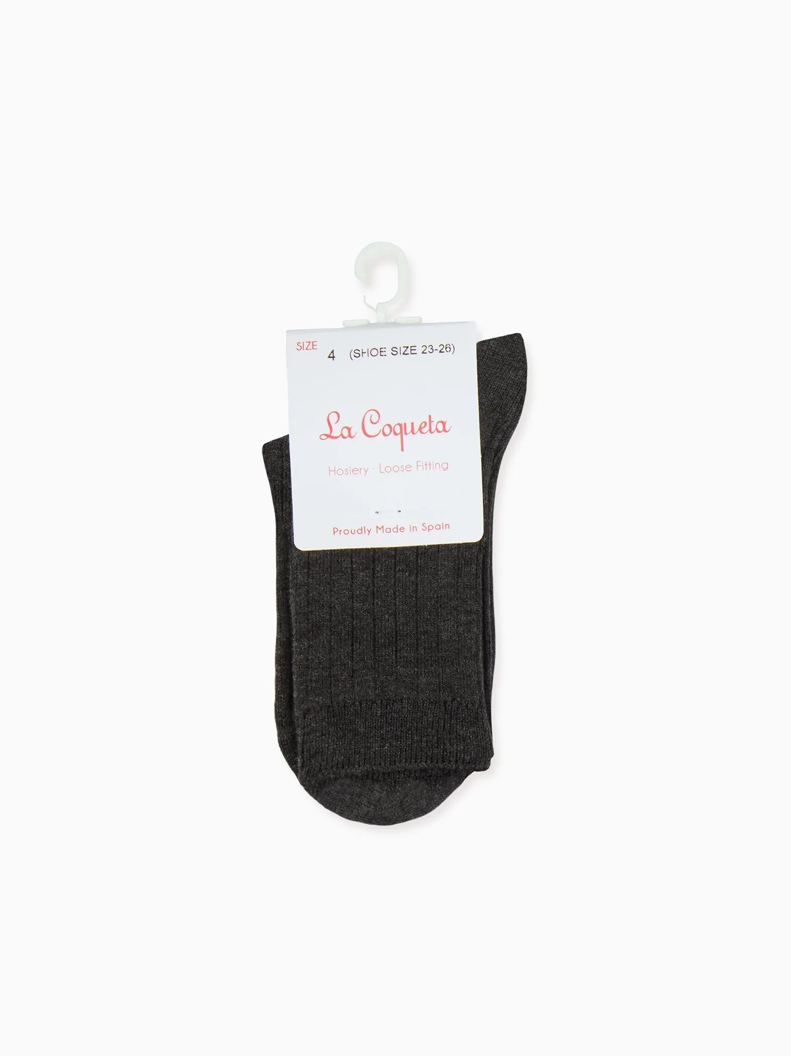 Dark Grey Melange Ribbed Short Kids Socks