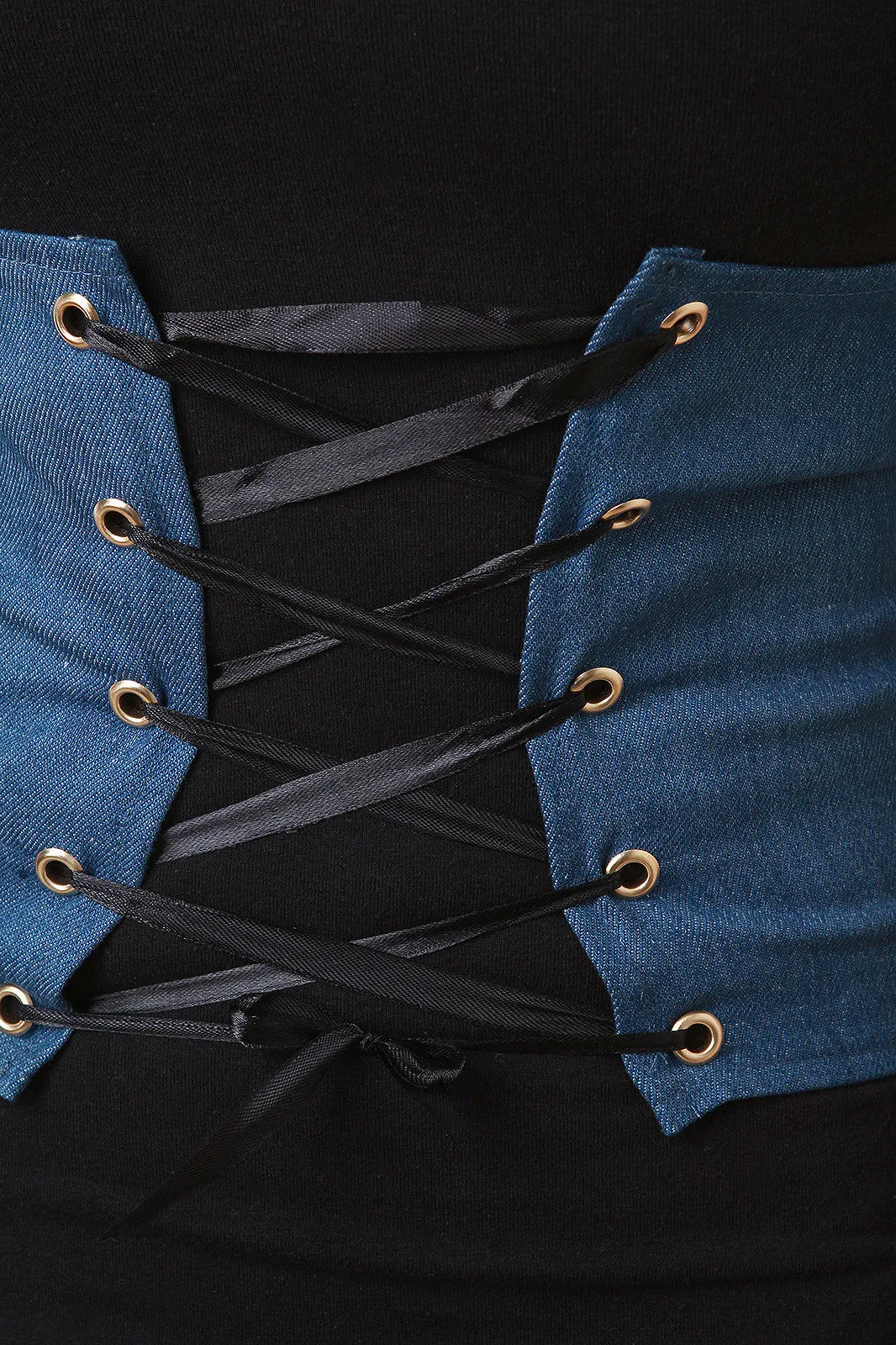 Denim Corset Lace-Up Belt