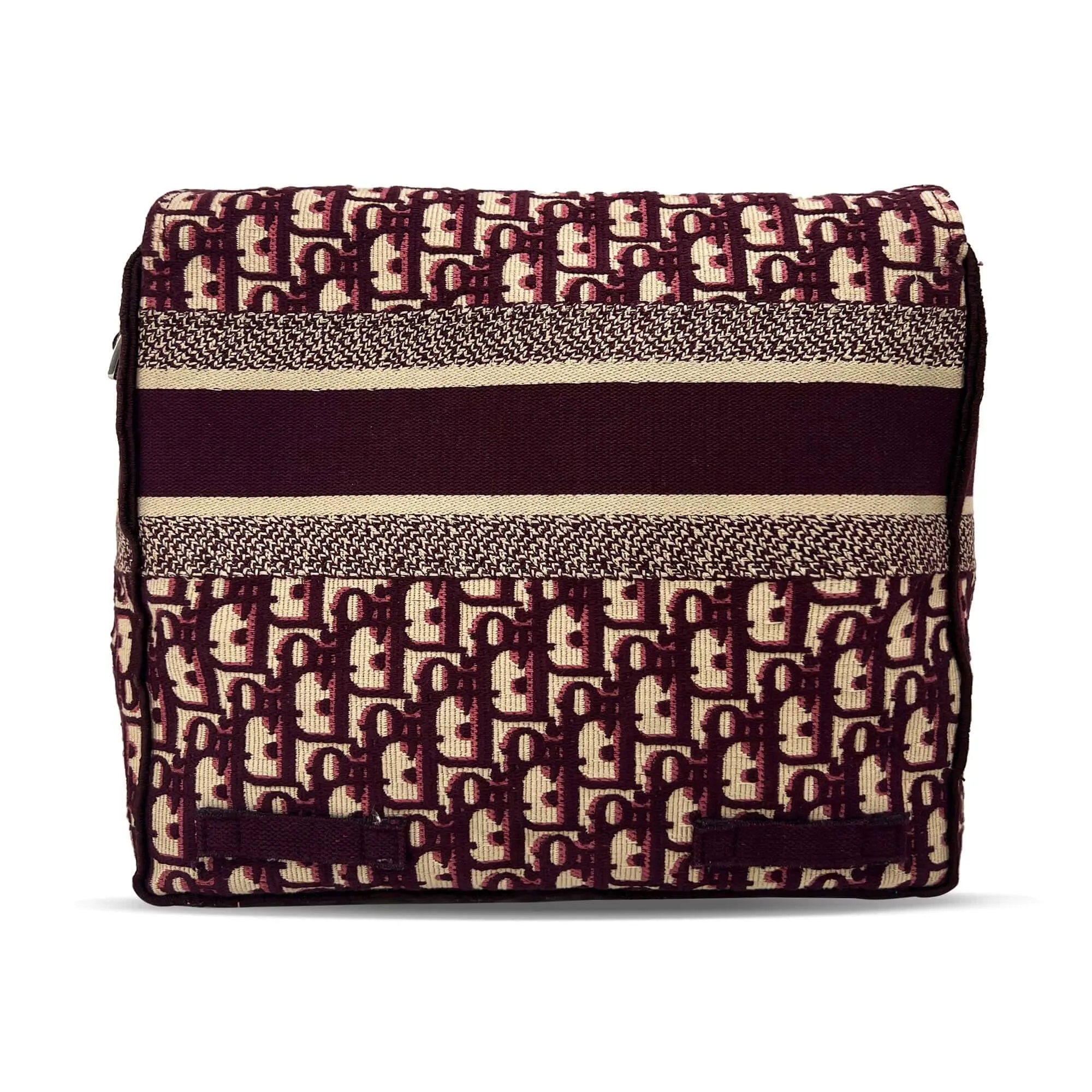 Dior camp messenger bag burgundy oblique embroidery