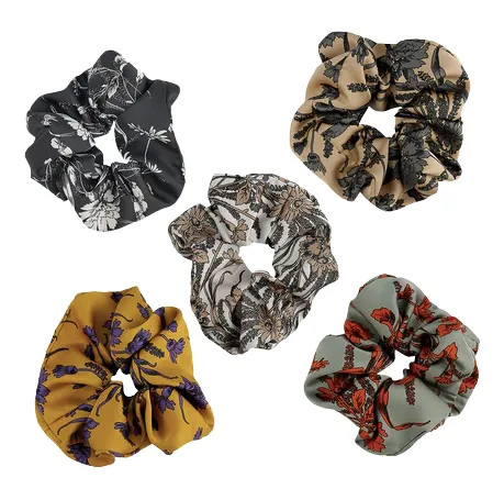 Floral Satin Scrunchies