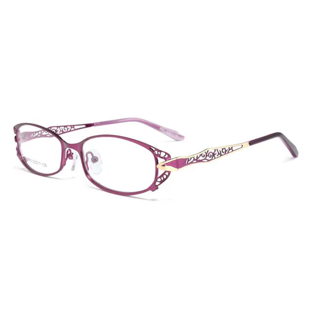 Hotochki Women's Full Rim Rectangle Alloy Reading Glasses 9003